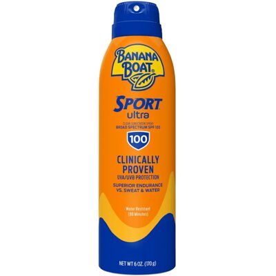 Banana Boat Ultra Sport SPF 100 Spray - Crème solaire 6 oz - Publicité Banana Boat Ultra Sport SPF 100 Spray - Crème solaire 6 oz - Publicité