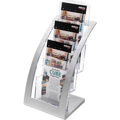 Deflecto 693645 Literaturregal - 3 Etagen - Silber Deflecto 693645 Literaturregal - 3 Etagen - Silber