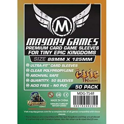 Protége-cards Tiny Epic Kingdoms Mayday - 88mm x 125mm - Publicité Protége-cards Tiny Epic Kingdoms Mayday - 88mm x 125mm - Publicité