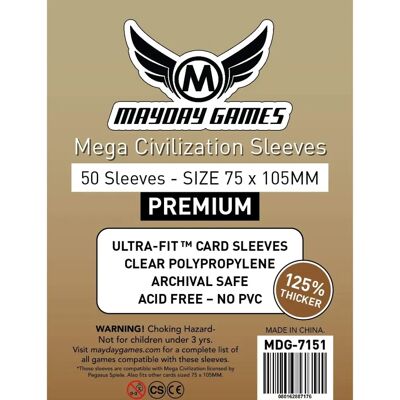 Mayday Mayday Mega Civilization Kártya borító - 50 db, 75x105mm, Többszínű Mayday Mayday Mega Civilization Kártya borító - 50 db, 75x105mm, Többszínű