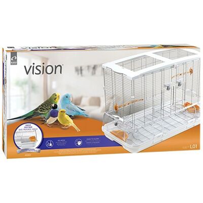 Gabbia Per Uccelli Hari Vision Modello L01 - Bianco - 78x42x56cm Gabbia Per Uccelli Hari Vision Modello L01 - Bianco - 78x42x56cm
