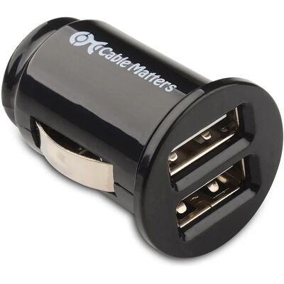 Cable Matters - 401015-BLKX2 - Pacote 2 - Carregador de carro Cable Matters - 401015-BLKX2 - Pacote 2 - Carregador de carro