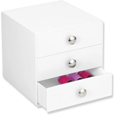 IDesign - INTERDESIGN Organizer - 3 Lådor - 6,5x16,51x16,76 cm - Vit IDesign - INTERDESIGN Organizer - 3 Lådor - 6,5x16,51x16,76 cm - Vit
