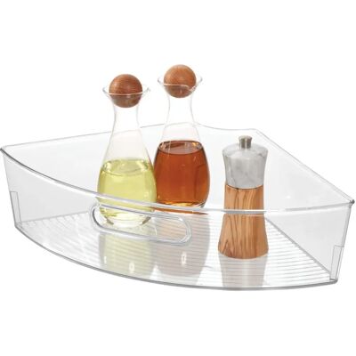 Cestino di stoccaggio ad angolo trasparente iDesign con 4 cunei Cestino di stoccaggio ad angolo trasparente iDesign con 4 cunei