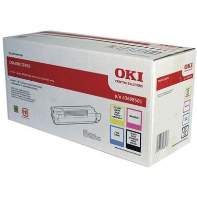 OKI 43698501 Toner Cartridge - Zwart, Cyaan, Magenta, Geel OKI 43698501 Toner Cartridge - Zwart, Cyaan, Magenta, Geel