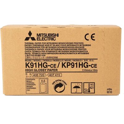 Mitsubishi KP91HG-CE Rotolo di carta termica - 20m, Bianco Mitsubishi KP91HG-CE Rotolo di carta termica - 20m, Bianco