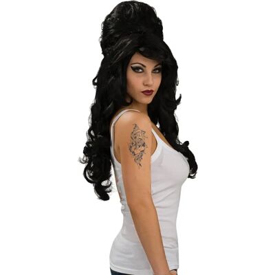 Rubie's Amy Winehouse Rehab Black Beehive 60s Women Costume Wig - Kostuums Rubie's Amy Winehouse Rehab Black Beehive 60s Women Costume Wig - Kostuums