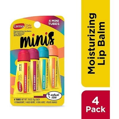 Carmex Lip Balm SPF 15 - Minis Pack, 4 Flavors Carmex Lip Balm SPF 15 - Minis Pack, 4 Flavors