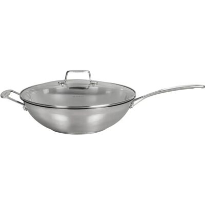 Scanpan Impact 32cm Wok Pan with Lid - Stainless Steel Scanpan Impact 32cm Wok Pan with Lid - Stainless Steel