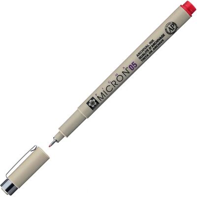 Caneta Sakura Pigma Micron - Vermelho 0,45mm - Tinta de arquivo Caneta Sakura Pigma Micron - Vermelho 0,45mm - Tinta de arquivo