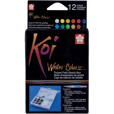 Ensemble de peintures aquarelle Sakura XNCW-12H - 12 couleurs - Publicité Ensemble de peintures aquarelle Sakura XNCW-12H - 12 couleurs - Publicité