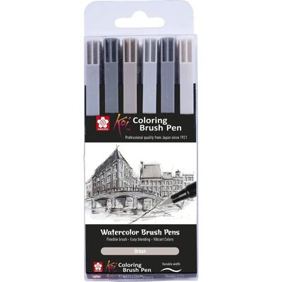 Set di Pennarelli a Pennello Sakura Koi XBR-6 - Set di 6 Penne Set di Pennarelli a Pennello Sakura Koi XBR-6 - Set di 6 Penne
