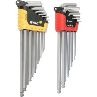 WIHA 66982 ErgoStar Klucz imbusowy z główką kulistą, cal i metr, 22 sztuki WIHA 66982 ErgoStar Klucz imbusowy z główką kulistą, cal i metr, 22 sztuki