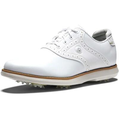 Chaussures de golf FootJoy Traditions - Blanc - Large - Spikes - Publicité Chaussures de golf FootJoy Traditions - Blanc - Large - Spikes - Publicité