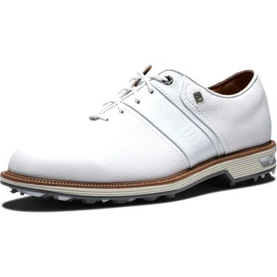 Chaussures de golf blanches FootJoy Packard - Imperméables, Style classique - Publicité Chaussures de golf blanches FootJoy Packard - Imperméables, Style classique - Publicité
