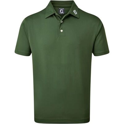 FootJoy Stretch Pique Golf Polo i Oliven - Atletisk Passform FootJoy Stretch Pique Golf Polo i Oliven - Atletisk Passform