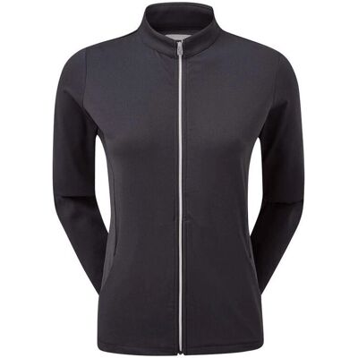 FootJoy Damen Voll-Reißverschluss Midlayer Golfpullover - Schwarz FootJoy Damen Voll-Reißverschluss Midlayer Golfpullover - Schwarz