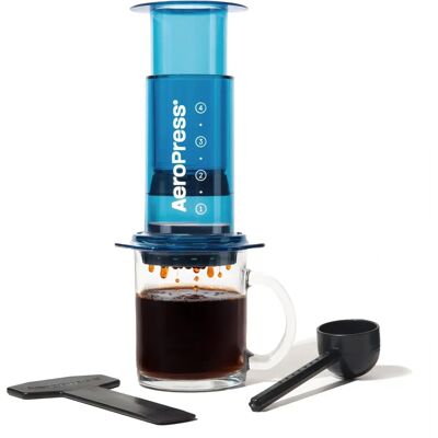AeroPress Clear Blue Ekspres do Kawy - 280ml - Przenośny, Łatwy w Użyciu AeroPress Clear Blue Ekspres do Kawy - 280ml - Przenośny, Łatwy w Użyciu
