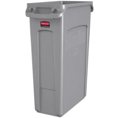 Conteneur à déchets Rubbermaid Gris FG354060 - 87L, Ventilation, Slim Jim - Publicité Conteneur à déchets Rubbermaid Gris FG354060 - 87L, Ventilation, Slim Jim - Publicité