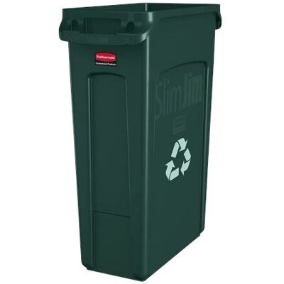 Conteneur à déchets vert Rubbermaid FG354007GRN - Gain de place - Publicité Conteneur à déchets vert Rubbermaid FG354007GRN - Gain de place - Publicité