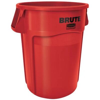 Rubbermaid VB 002643-60 Waste Container - 166.5L, Red, Round Rubbermaid VB 002643-60 Waste Container - 166.5L, Red, Round