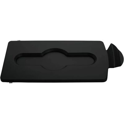 Coperchio nero Rubbermaid - Slim Jim di riciclaggio - Kit etichette flusso rifiuti Coperchio nero Rubbermaid - Slim Jim di riciclaggio - Kit etichette flusso rifiuti