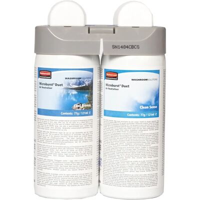 Désodorisant Microburst Duet de Rubbermaid - Clean Sense & Cool Breeze - Publicité Désodorisant Microburst Duet de Rubbermaid - Clean Sense & Cool Breeze - Publicité