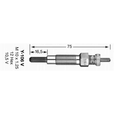 NGK Bougie de préchauffage 10,5V M10 x 1,25 - Bougie de préchauffage NGK Bougie de préchauffage 10,5V M10 x 1,25 - Bougie de préchauffage