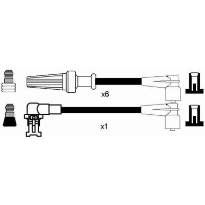 NGK 7183 - Set de cabluri de aprindere pentru Renault 25 Espace - Negru NGK 7183 - Set de cabluri de aprindere pentru Renault 25 Espace - Negru