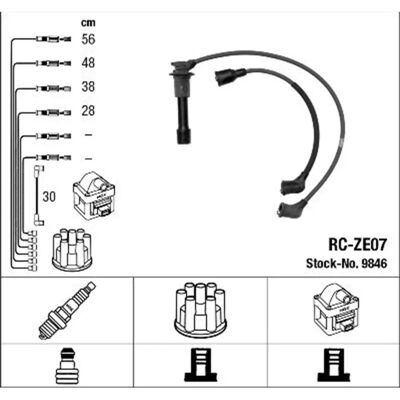 NGK 9846 Set de Cabluri de Scânteie Albastre pentru Mazda 323 III - Set de Cabluri NGK 9846 Set de Cabluri de Scânteie Albastre pentru Mazda 323 III - Set de Cabluri