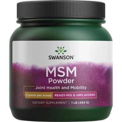 Poudre de MSM Swanson 454g - Soutien santé des articulations et peau - Publicité Poudre de MSM Swanson 454g - Soutien santé des articulations et peau - Publicité