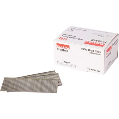 Makita F-33948 Spik - 2000 st - 1,6x32mm - Stål - till Makita DBN600, GF600SE Makita F-33948 Spik - 2000 st - 1,6x32mm - Stål - till Makita DBN600, GF600SE