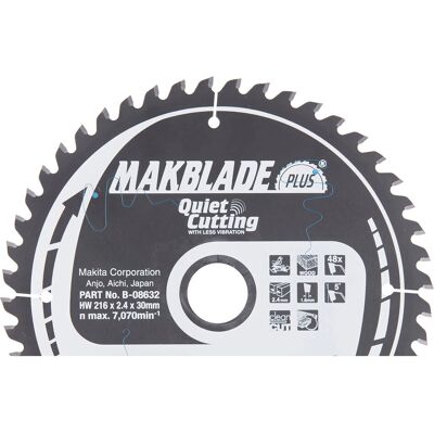 Makita B-08632 Kreissägeblatt - 48 Zähne - 216mm Makita B-08632 Kreissägeblatt - 48 Zähne - 216mm