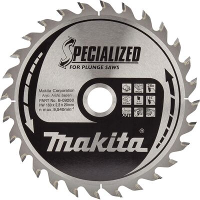 Makita B-09260 Kreissägeblatt - Tauchsägeblatt für Holz Makita B-09260 Kreissägeblatt - Tauchsägeblatt für Holz