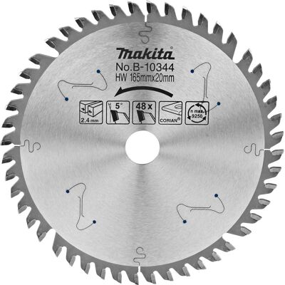 Makita B-10344 Kreissägeblatt - 165mm, 48 Zähne, 2,4mm Dicke Makita B-10344 Kreissägeblatt - 165mm, 48 Zähne, 2,4mm Dicke