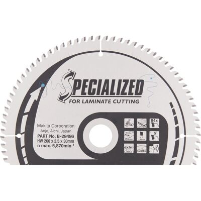 Makita B-29496 Kreissägeblatt - 260mm, 84 Zähne, 2,5mm Keil Makita B-29496 Kreissägeblatt - 260mm, 84 Zähne, 2,5mm Keil