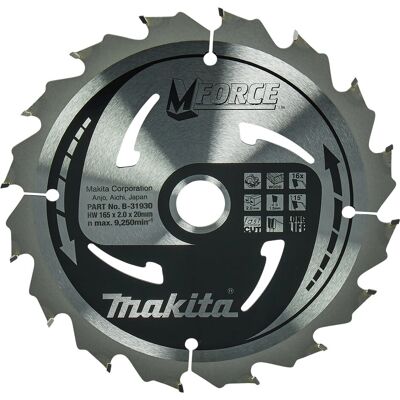 Lama circolare Makita B-31930 - Resistente, Taglio veloce, 165mm Lama circolare Makita B-31930 - Resistente, Taglio veloce, 165mm