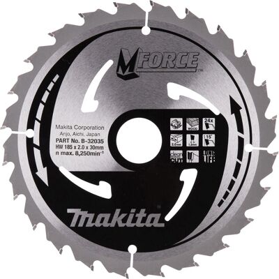 Makita B-32035 Disco de sierra circular - Duradero 24D para 185mm Makita B-32035 Disco de sierra circular - Duradero 24D para 185mm