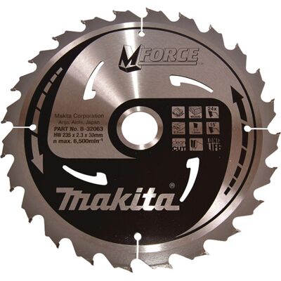 Makita B-32063 Kreissägeblatt - 24 Zähne, 235mm, M-FORCE Makita B-32063 Kreissägeblatt - 24 Zähne, 235mm, M-FORCE