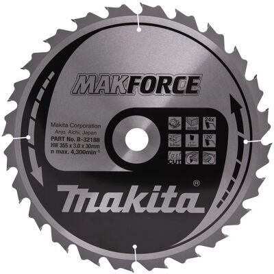 Lama di sega circolare Makita - 355mm, 24 denti, legno Lama di sega circolare Makita - 355mm, 24 denti, legno