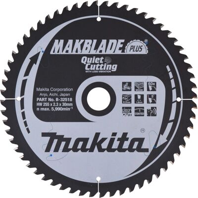 Makita B-32518 Lama Circolare - Legno, 255mm, 60T Makita B-32518 Lama Circolare - Legno, 255mm, 60T