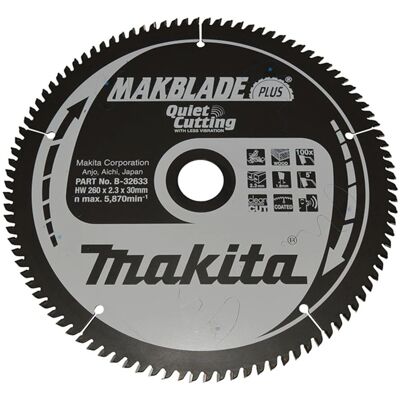 Makita MakBlade Plus - 26cm, 3cm, 100Z - Kreissägeblatt Makita MakBlade Plus - 26cm, 3cm, 100Z - Kreissägeblatt
