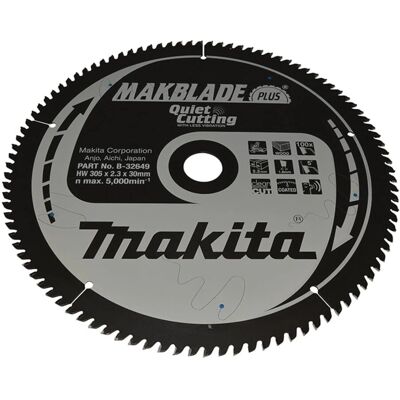 Makita B-32649 - Sägeblatt - 305mm Durchmesser, 30mm Bohrung, 100 Zähne Makita B-32649 - Sägeblatt - 305mm Durchmesser, 30mm Bohrung, 100 Zähne