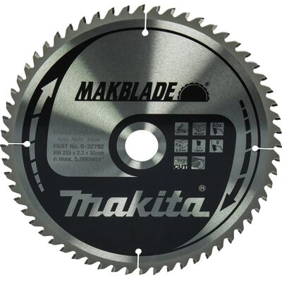 Makita B-32792 Lâmina de serra circular - Madeira 255x30x60Z Makita B-32792 Lâmina de serra circular - Madeira 255x30x60Z