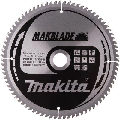Makita B-32845 Hartmetall Kreissägeblatt - Präziser Holzschnitt - 260mm Makita B-32845 Hartmetall Kreissägeblatt - Präziser Holzschnitt - 260mm