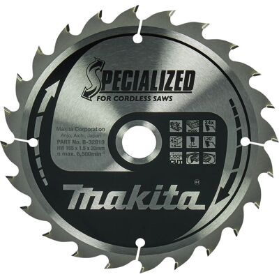 Makita B-32910 Cirkelsågblad - Hårdmetall - 165mm Makita B-32910 Cirkelsågblad - Hårdmetall - 165mm