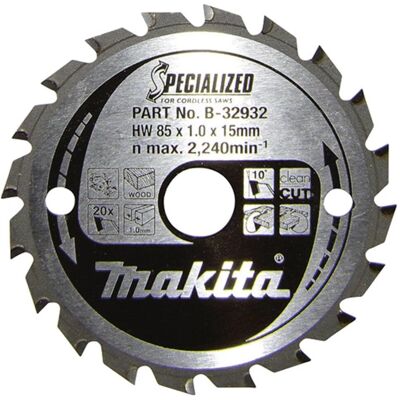 Makita B-32932 Cirkelblad - 85x15x0,7mm, 20 Tänder, för batterisågar Makita B-32932 Cirkelblad - 85x15x0,7mm, 20 Tänder, för batterisågar