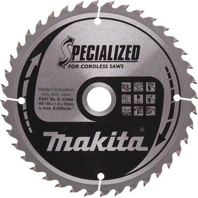 Makita B-32960 Kompaktowa tarcza do piły akumulatorowej - 165mm & 40Z Makita B-32960 Kompaktowa tarcza do piły akumulatorowej - 165mm & 40Z