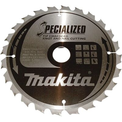 Makita B-33124 - Spezialkreissägeblatt 210mm - Hartes & knotiges Holz Makita B-33124 - Spezialkreissägeblatt 210mm - Hartes & knotiges Holz