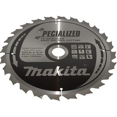 Makita Kreissägeblatt 270mm - Holz, 24 Zähne Makita Kreissägeblatt 270mm - Holz, 24 Zähne